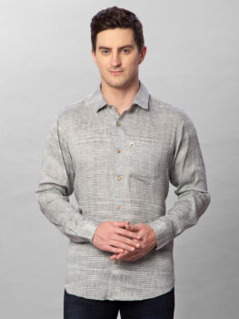 Light Grey Textured Hemp Shirt